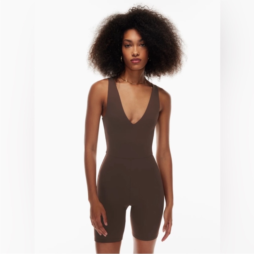 Aritzia Babaton Romper Onesie in Dark Brown